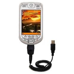 Gomadic Coiled USB Cable for the i-Mate PDA2k with Power Hot Sync and Charge capabilities - Brand w/