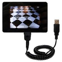 Gomadic Coiled USB Cable for the iRiver Clix with Power Hot Sync and Charge capabilities - Brand w/