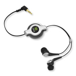 Emerge Tech Emerge Technologies Retractable Noise Isolating Stereo In-Ear Earbuds ETAUDIOIEB