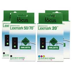 Focus Ink Reman Lexmark 50 & 20 Valu 4-pack: 2 black / 2color