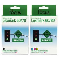 Focus Ink Reman Lexmark 50 & 60 Valu 2-pack: 1 black / 1 color