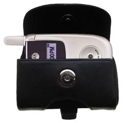 Gomadic Horizontal Leather Case with Belt Clip/Loop for the Motorola V220