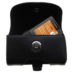 Gomadic Horizontal Leather Case with Belt Clip/Loop for the Sony Ericsson W350i
