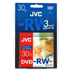 Jvc JVC DVD-RW Media - 1.4GB - 80mm Mini - 3 Pack Jewel Case