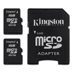 KINGSTON TECHNOLOGY FLASH Kingston 1GB microSD Card - 1 GB (SDC/1GB-2P1A)