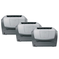 LEXMARK LASERS Lexmark Kit with (3) E250dn Monochrome Laser Printer, 366 MHz processor, 32MB of Standard Memory and 30ppm