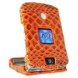 Emdcell Motorola RAZR V3 V3m V3i V3t V3e V3r V3a V3c Protect Case Orange Snake Skin