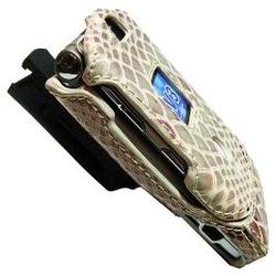 Emdcell Motorola RAZR V3 V3m V3i V3t V3e V3r V3a V3c Protect Case Tan Snake Skin w/clip