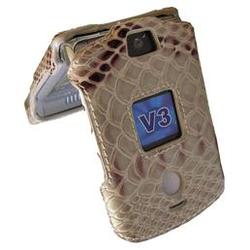 Emdcell Motorola RAZR V3 V3m V3i V3t V3e V3r V3a V3c Protect Case Tan Snake Skin