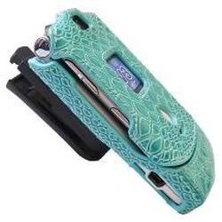 Emdcell Motorola RAZR V3 V3m V3i V3t V3e V3r V3a V3c Protect Case Teal Snake Skin w/clip
