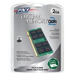 PNY MEMORY PNY Optima 2GB DDR2 SDRAM Memory Module - 2GB - 667MHz DDR2-667/PC2-5300 - Non-ECC - DDR2 SDRAM - 200-pin SoDIMM
