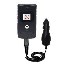 Gomadic Rapid Car / Auto Charger for the Motorola RAZR V3 - Brand w/ TipExchange Technology