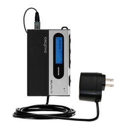 Gomadic Rapid Wall / AC Charger for the Creative MuVo Slim - Brand w/ TipExchange Technology