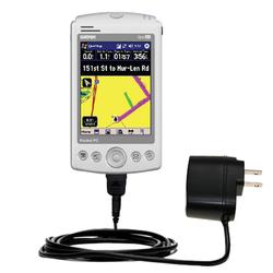 Gomadic Rapid Wall / AC Charger for the Garmin iQue M3 - Brand w/ TipExchange Technology