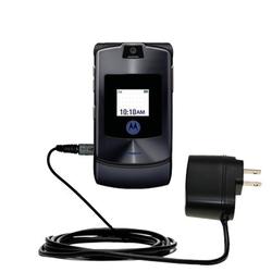 Gomadic Rapid Wall / AC Charger for the Motorola MOTORAZR V3t - Brand w/ TipExchange Technology