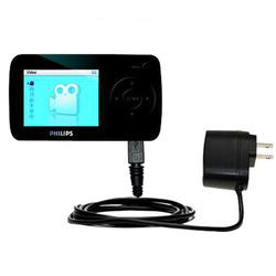 Gomadic Rapid Wall / AC Charger for the Philips GoGear SA6015/37 - Brand w/ TipExchange Technology
