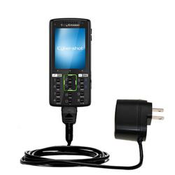Gomadic Rapid Wall / AC Charger for the Sony Ericsson K850i - Brand w/ TipExchange Technology