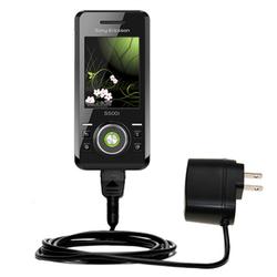 Gomadic Rapid Wall / AC Charger for the Sony Ericsson S500c - Brand w/ TipExchange Technology