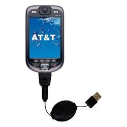 Gomadic Retractable USB Cable for the AT&T SX66 PPC with Power Hot Sync and Charge capabilities - Br