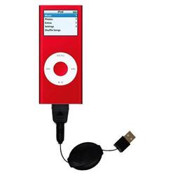 Gomadic Retractable USB Cable for the Apple iPod Nano 8GB with Power Hot Sync and Charge capabilities - Goma