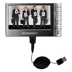 Gomadic Retractable USB Cable for the Archos 604 with Power Hot Sync and Charge capabilities - Brand