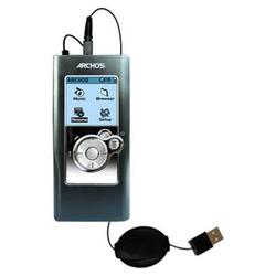 Gomadic Retractable USB Cable for the Archos Gmini XS 100 with Power Hot Sync and Charge capabilities - Goma