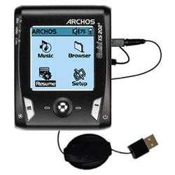 Gomadic Retractable USB Cable for the Archos Gmini XS 202 with Power Hot Sync and Charge capabilities - Goma