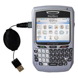 Gomadic Retractable USB Cable for the Blackberry 8700c with Power Hot Sync and Charge capabilities - Gomadic