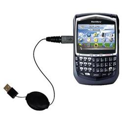 Gomadic Retractable USB Cable for the Blackberry 8700f with Power Hot Sync and Charge capabilities - Gomadic
