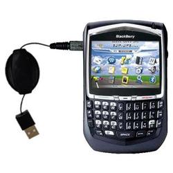 Gomadic Retractable USB Cable for the Blackberry 8703e with Power Hot Sync and Charge capabilities - Gomadic