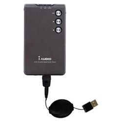 Gomadic Retractable USB Cable for the Cowon iAudio M3 with Power Hot Sync and Charge capabilities - Gomadic