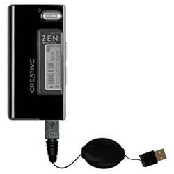 Gomadic Retractable USB Cable for the Creative Zen Nano Plus with Power Hot Sync and Charge capabilities - G