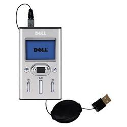 Gomadic Retractable USB Cable for the Dell Pocket DJ 15GB with Power Hot Sync and Charge capabilities - Goma