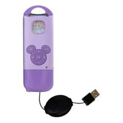Gomadic Retractable USB Cable for the Disney Mix Stick with Power Hot Sync and Charge capabilities - Gomadic