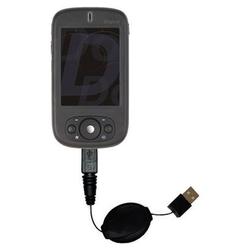 Gomadic Retractable USB Cable for the Dopod 818 pro with Power Hot Sync and Charge capabilities - Br