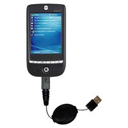 Gomadic Retractable USB Cable for the Dopod P100 with Power Hot Sync and Charge capabilities - Brand