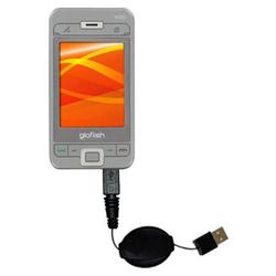Gomadic Retractable USB Cable for the Eten Goldfiish X500 with Power Hot Sync and Charge capabilities - Goma
