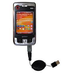 Gomadic Retractable USB Cable for the Eten Goldfiish X800 with Power Hot Sync and Charge capabilities - Goma