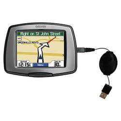Gomadic Retractable USB Cable for the Garmin StreetPilot C340 with Power Hot Sync and Charge capabilities -
