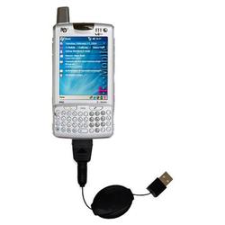 Gomadic Retractable USB Cable for the HP iPAQ h6315 with Power Hot Sync and Charge capabilities - Br