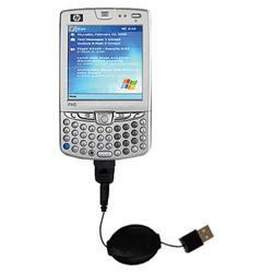 Gomadic Retractable USB Cable for the HP iPAQ hw6515a with Power Hot Sync and Charge capabilities - Gomadic