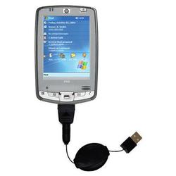 Gomadic Retractable USB Cable for the HP iPAQ hx2190 with Power Hot Sync and Charge capabilities - B