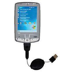 Gomadic Retractable USB Cable for the HP iPAQ hx2790 with Power Hot Sync and Charge capabilities - B