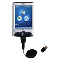 Gomadic Retractable USB Cable for the HP iPAQ rx3100 with Power Hot Sync and Charge capabilities - B