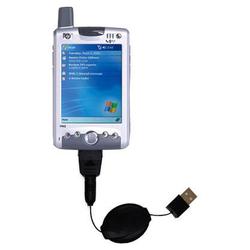 Gomadic Retractable USB Cable for the HP iPaq h6320 with Power Hot Sync and Charge capabilities - Br