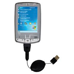 Gomadic Retractable USB Cable for the HP iPaq hx2415 with Power Hot Sync and Charge capabilities - B