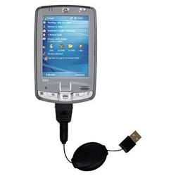 Gomadic Retractable USB Cable for the HP iPaq hx2795 with Power Hot Sync and Charge capabilities - B