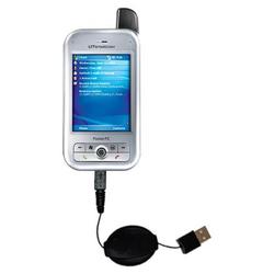 Gomadic Retractable USB Cable for the HTC 6700Q Qwest with Power Hot Sync and Charge capabilities - Gomadic