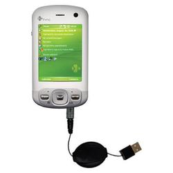 Gomadic Retractable USB Cable for the HTC Artemis with Power Hot Sync and Charge capabilities - Bran