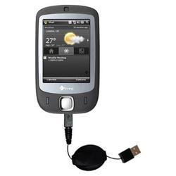 Gomadic Retractable USB Cable for the HTC ELF with Power Hot Sync and Charge capabilities - Brand w/